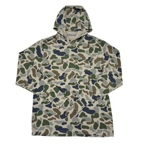 Free Fly Hoodie Boys Size Large Camo Camboo Shade Sweatshirt Fishing Outdoors